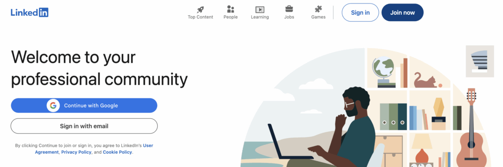 LinkedIn login page to access your custom URL and add LinkedIn to your resume.