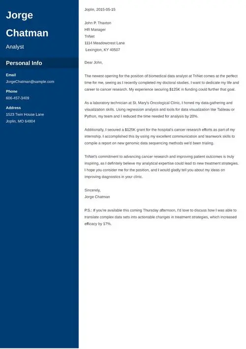 Analysis Letter Example Analyst Cover Letter: Examples, Great Tips & Template