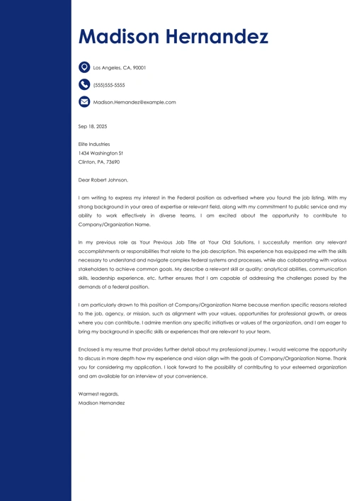 Federal Cover Letter Samples & Guide for Government Jobs